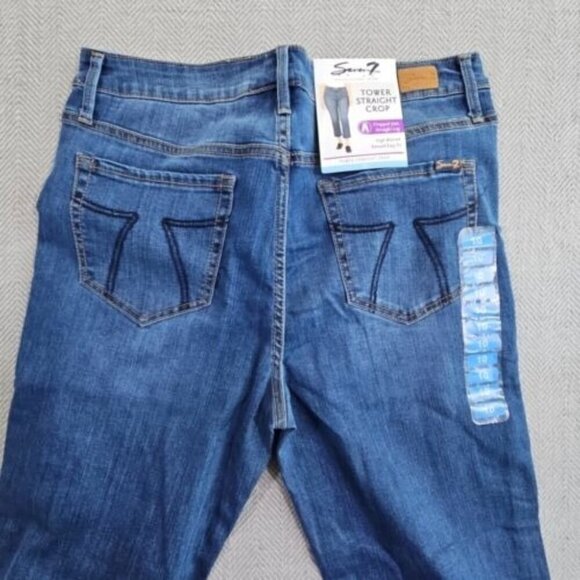SEVEN 7 JEANS WOMEN'S TOWER STRAIGHT CROP DESIGNER SIZE 10 (36x24) New w/ Tags - Picture 5 of 16